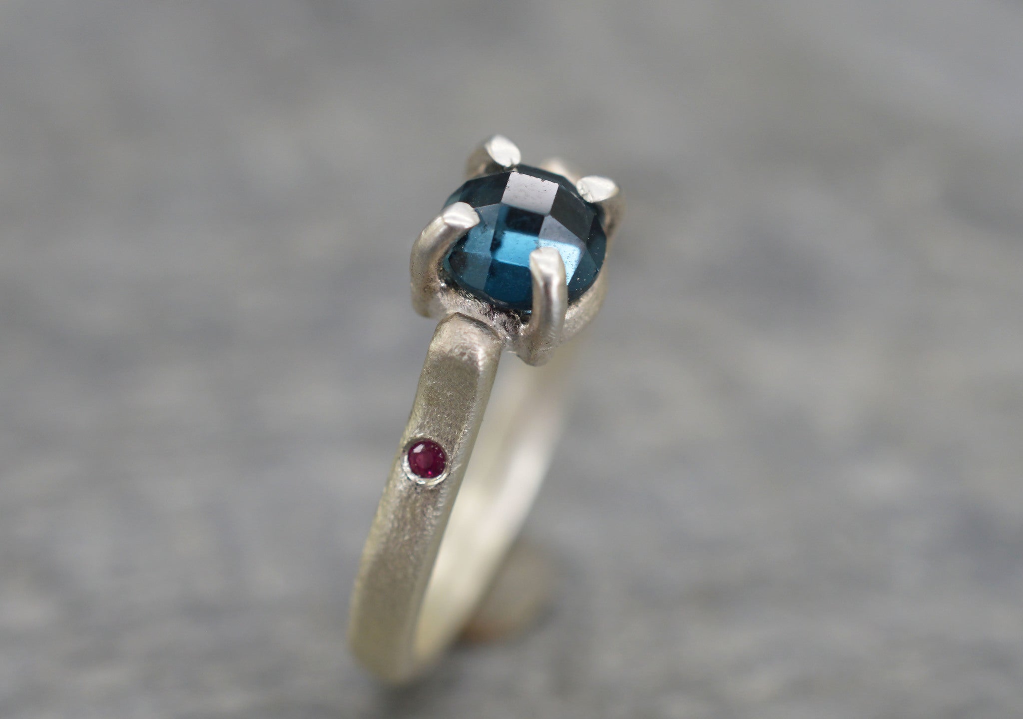 London blue topaz claw ring