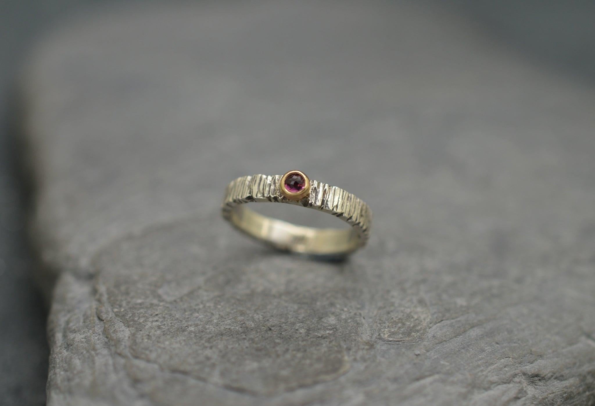 silver and gold ring