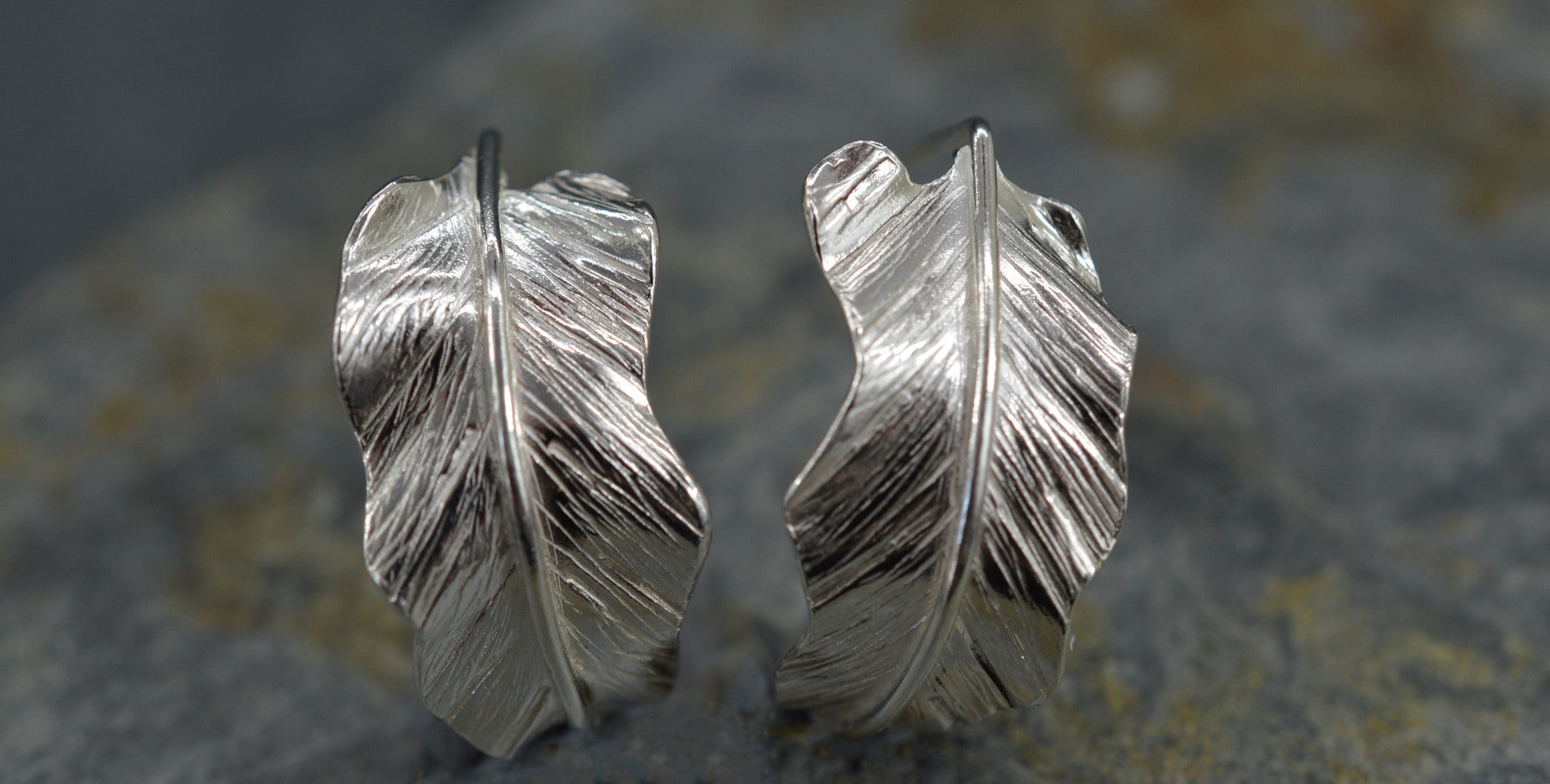 Leaf silver earrings