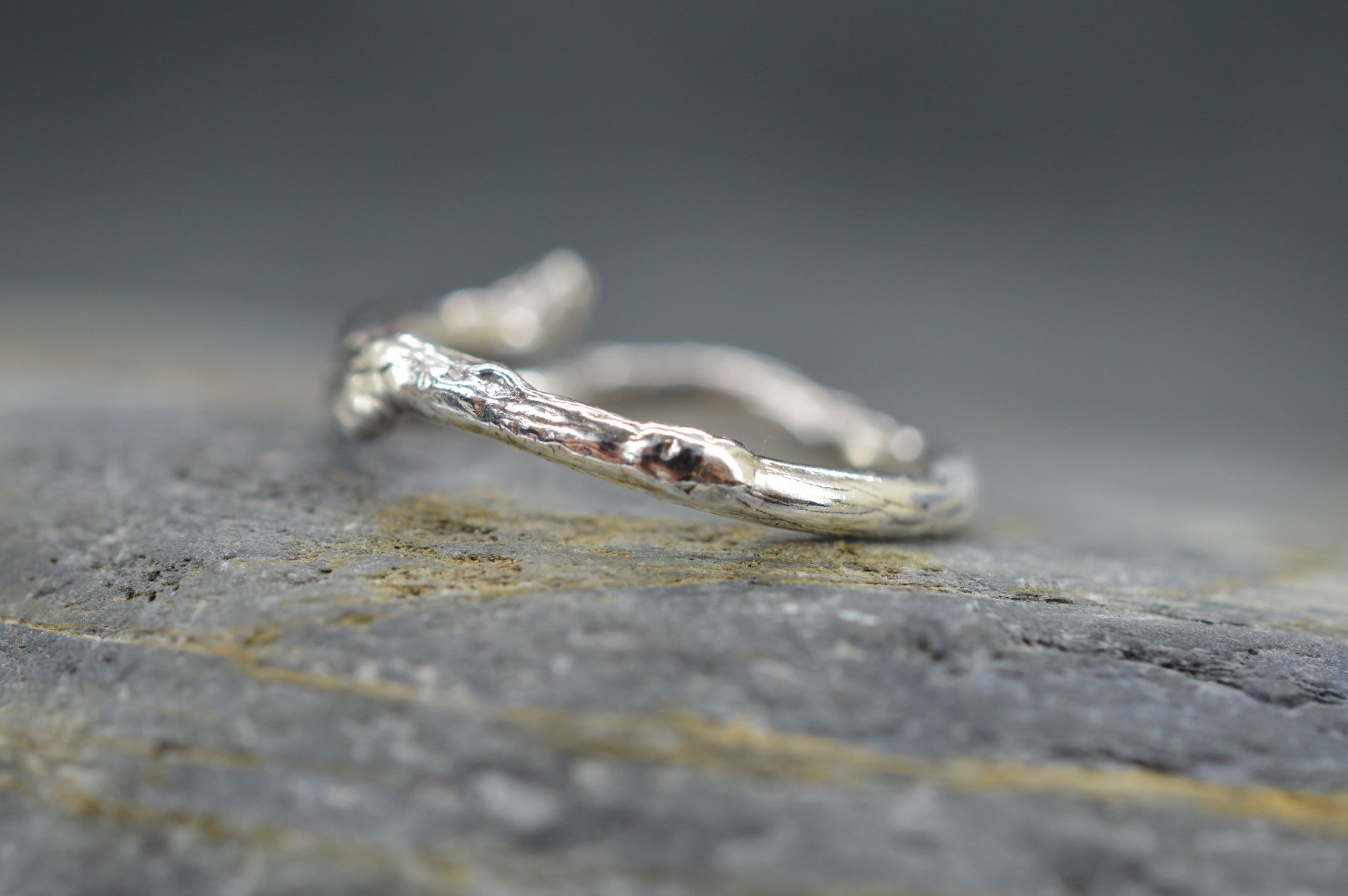 Sterling silver twig ring