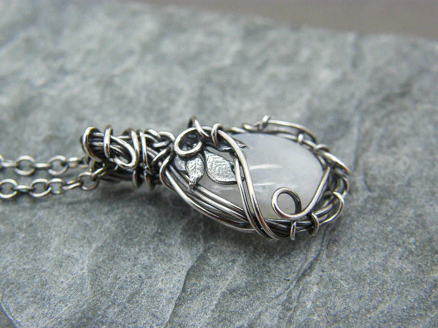 Moonstone necklace ~ Sterling silver