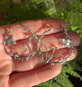 Bespoke Sterling silver Mushroom Hoops for Sarah